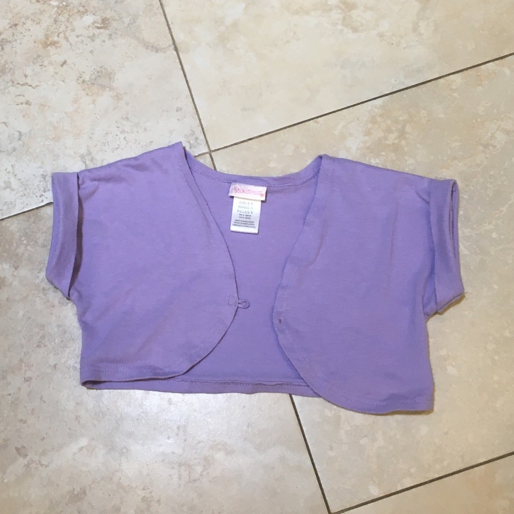 Girls cropped short sleeve cardigan